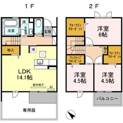 タウンビュー東福山　A棟（D)の物件間取画像